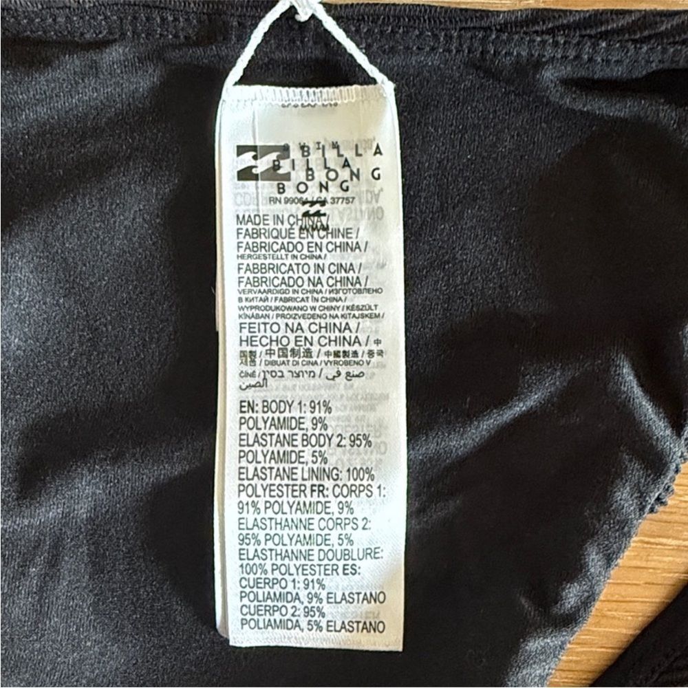 Billabong Marina Hike Textured Black Bikini Bottom - Picture 9 of 10